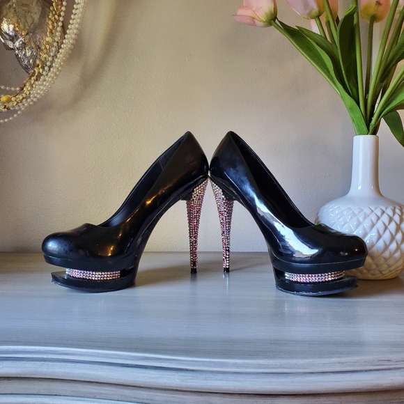 Bonnibel Custom Crystal Platform Heels - Picture 1 of 7